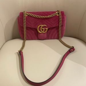 Pink Velvet Gucci Marmount Bag